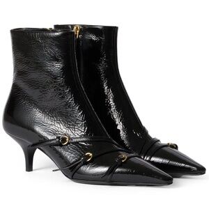 Miu Miu Glossy Black Ankle Boots